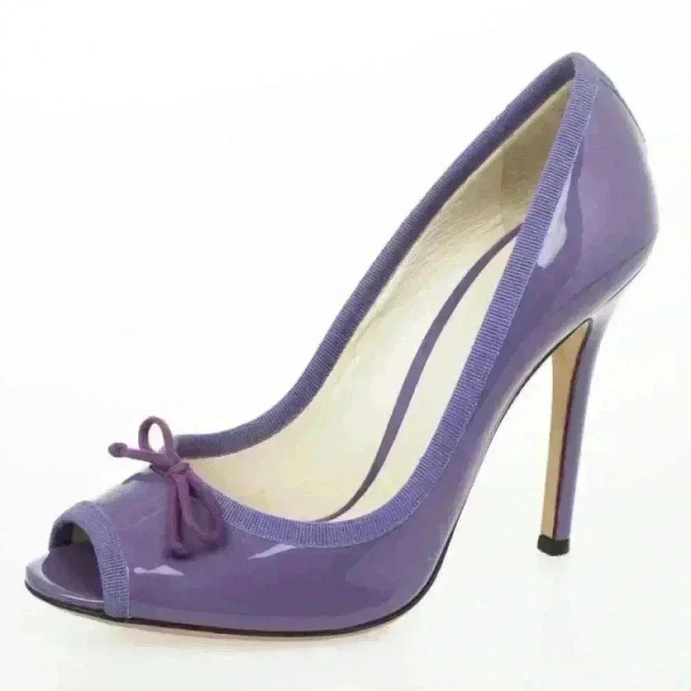 Dolce & Gabbana Patent Bow Peep Toe Pumps size 39